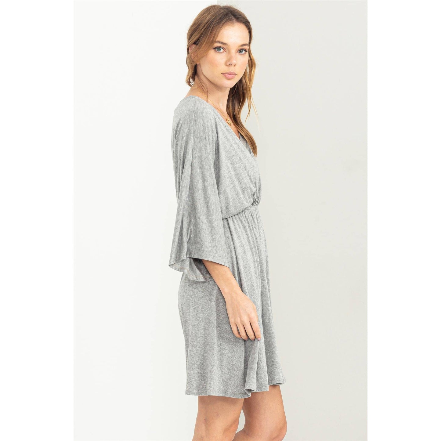 Surplice Jersey Nursing & Bump Friendly Lounge Dress, Grey