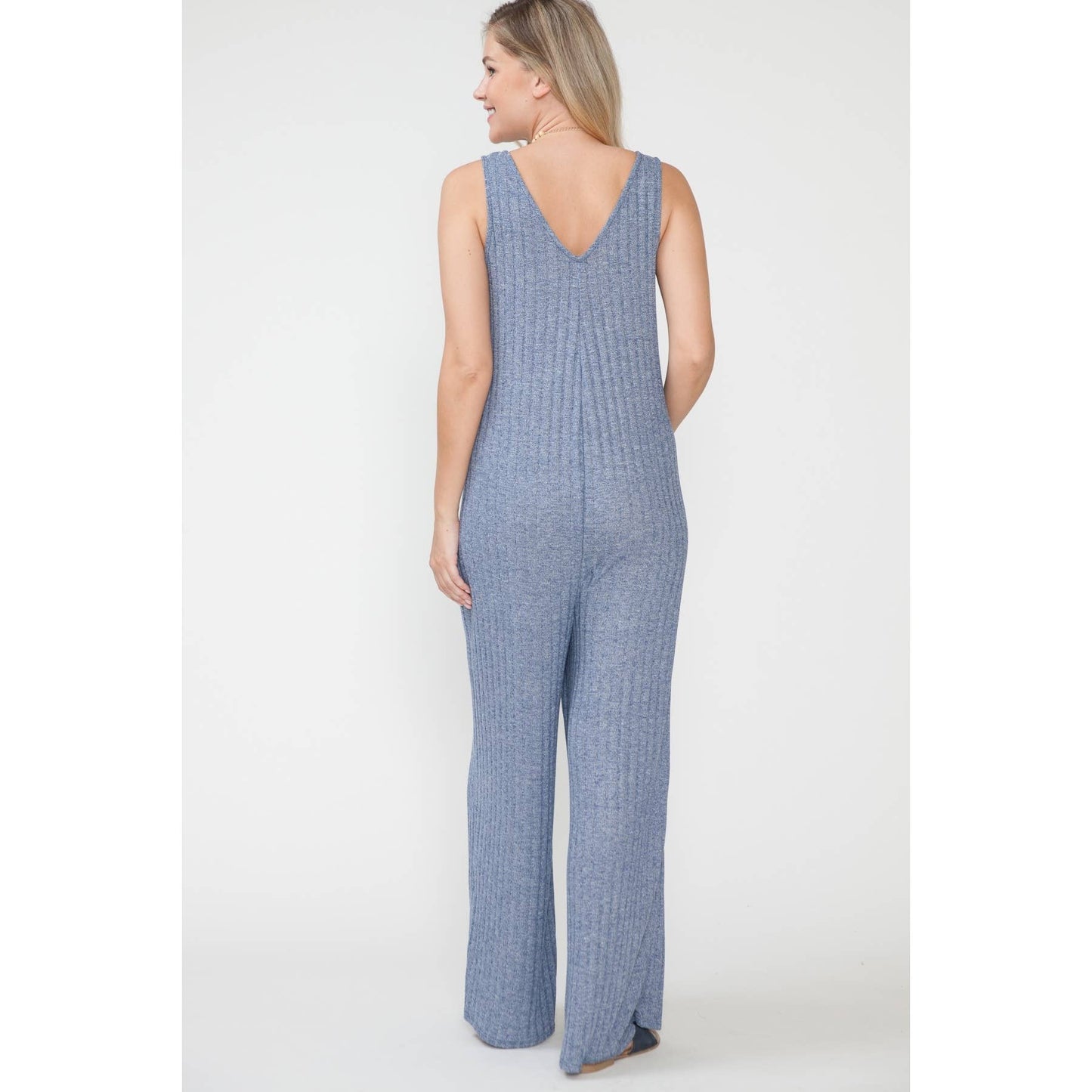 Maternity Maxi Wide Ribbed Jumpsuit & Cardigan 2Pc Set