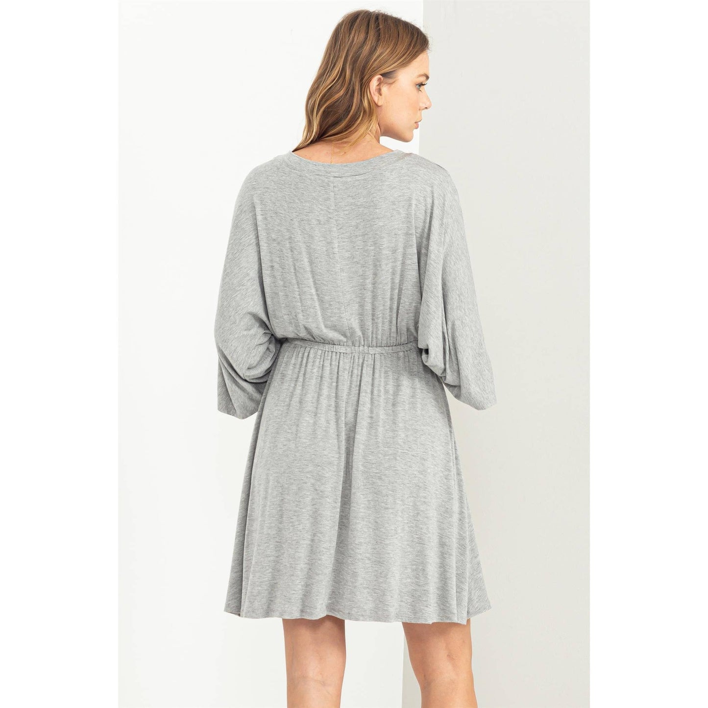 Surplice Jersey Nursing & Bump Friendly Lounge Dress, Grey