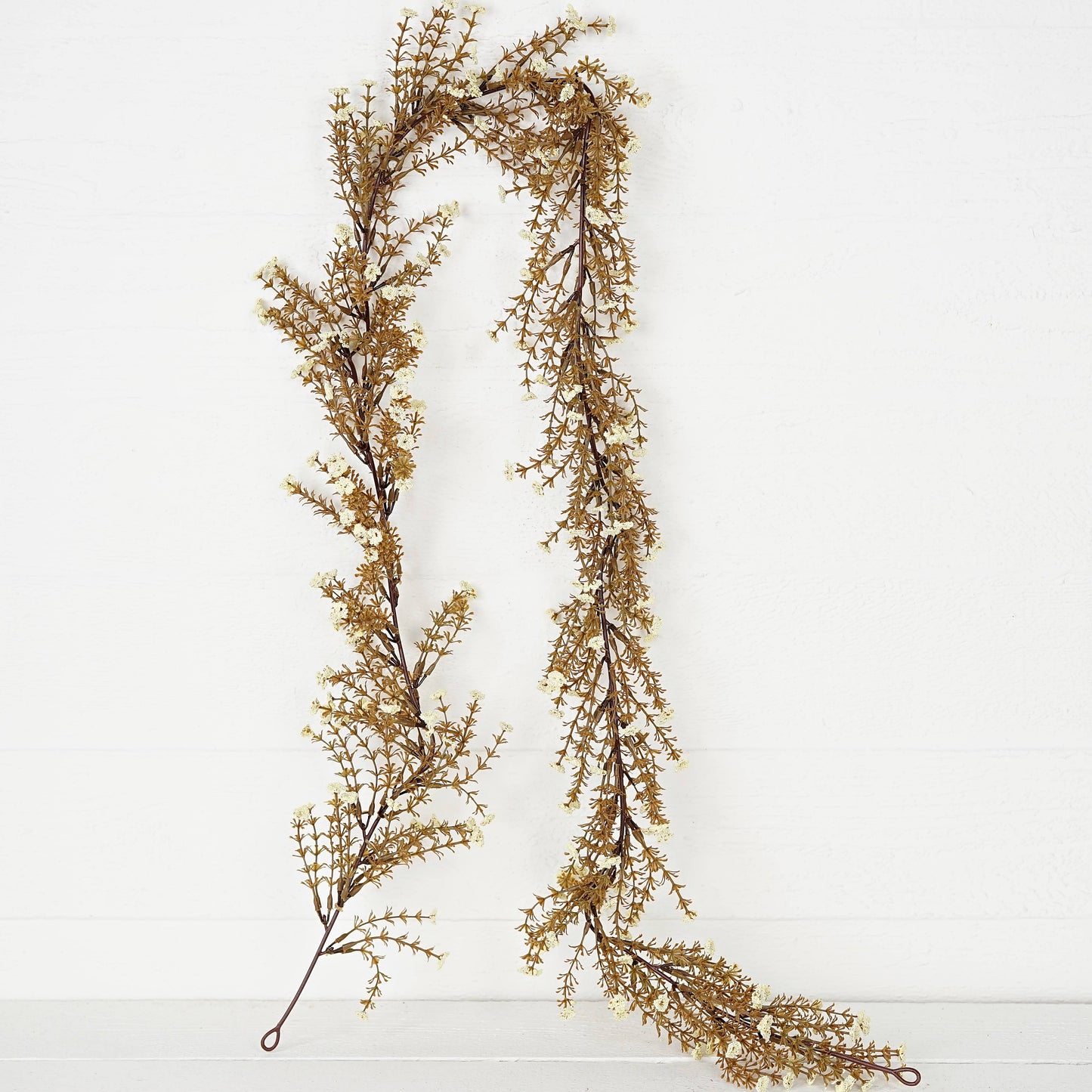 ISB69351-5.5ft long garland-Millet Heather-CREAM COLOR