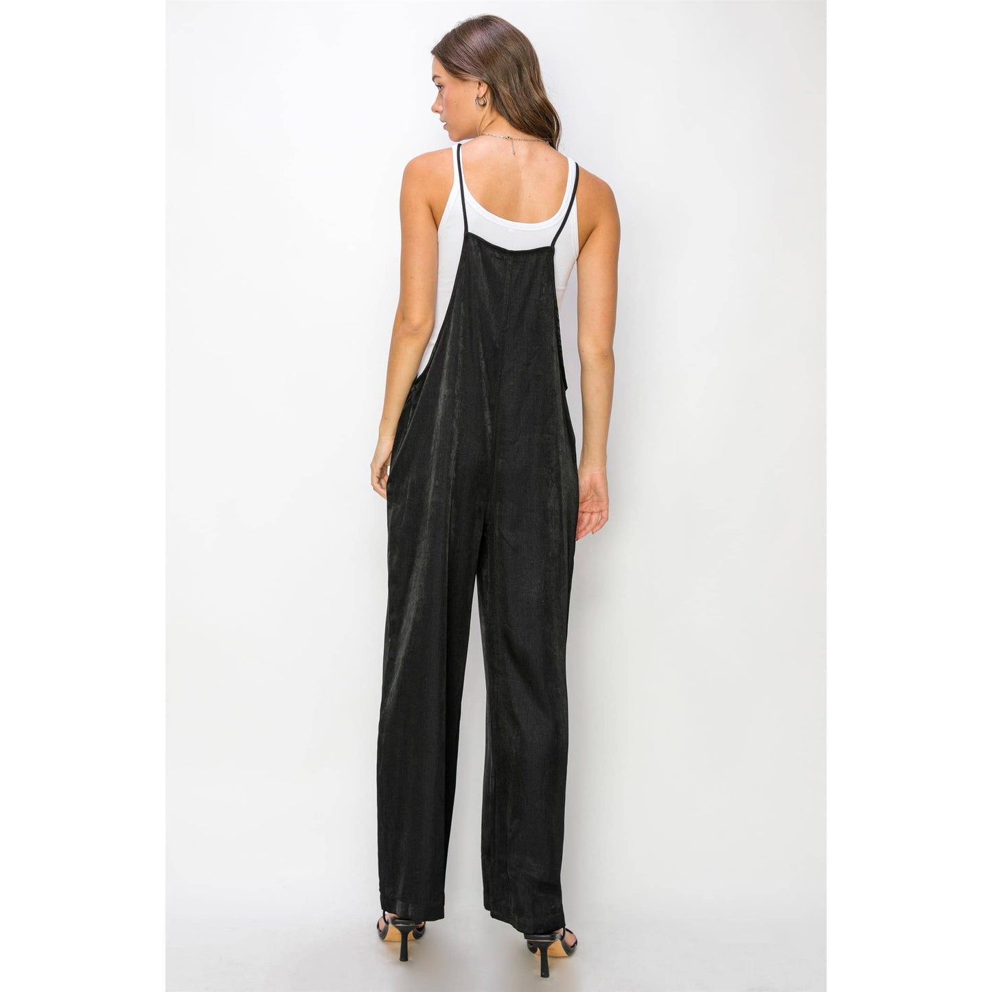 Cutest Aesthetic Nursing Friendly Chambray Jumpsuit, Black