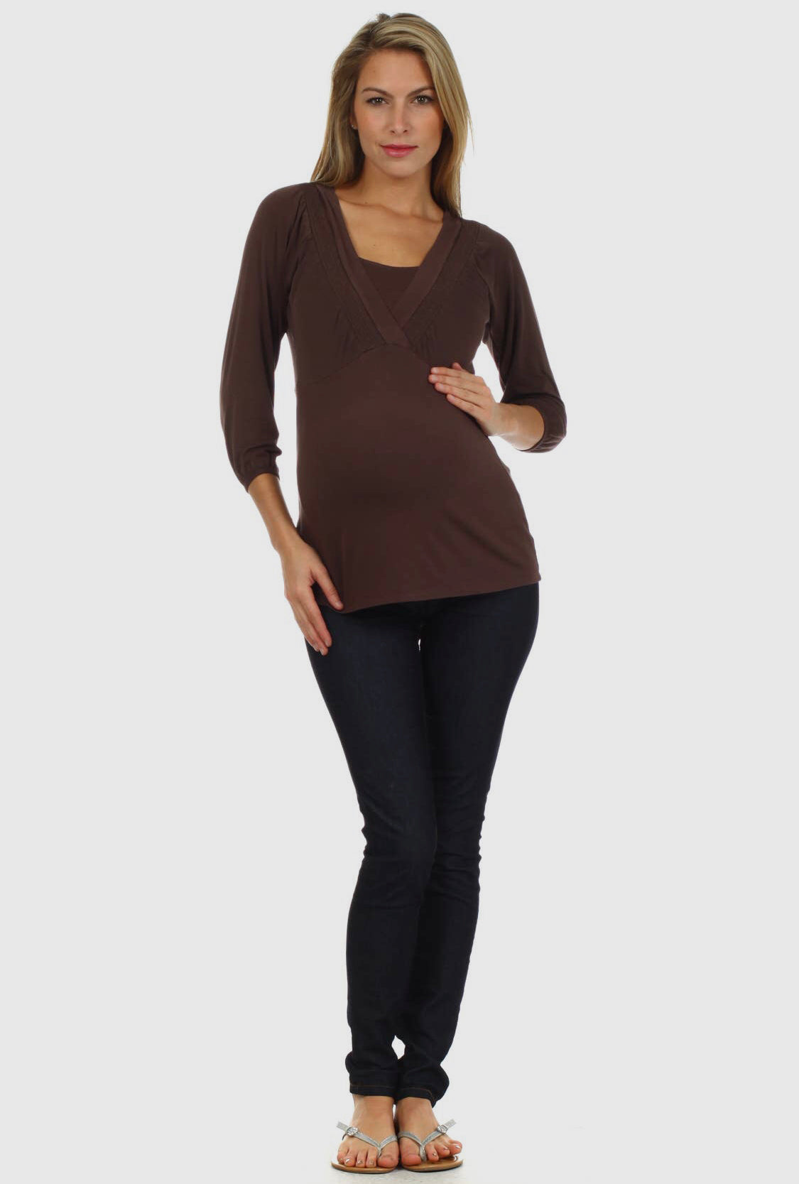 Victoria Modal Billow Sleeve Maternity Nursing Top