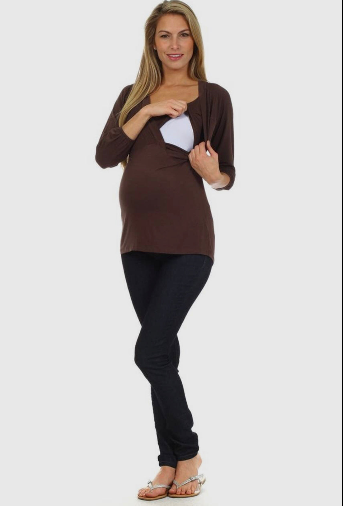 Victoria Modal Billow Sleeve Maternity Nursing Top