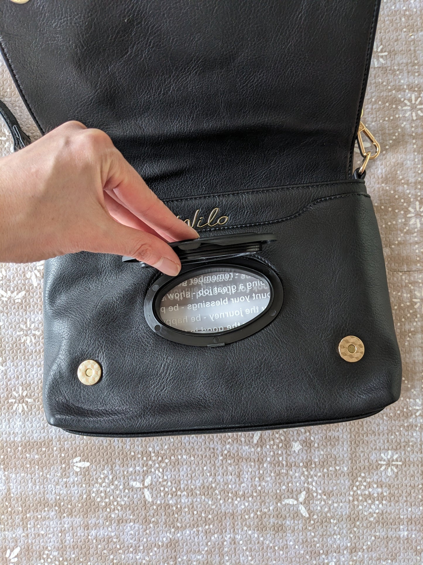 Wilo 100% Vegan Leather Crossbody Mini Diaper Bag