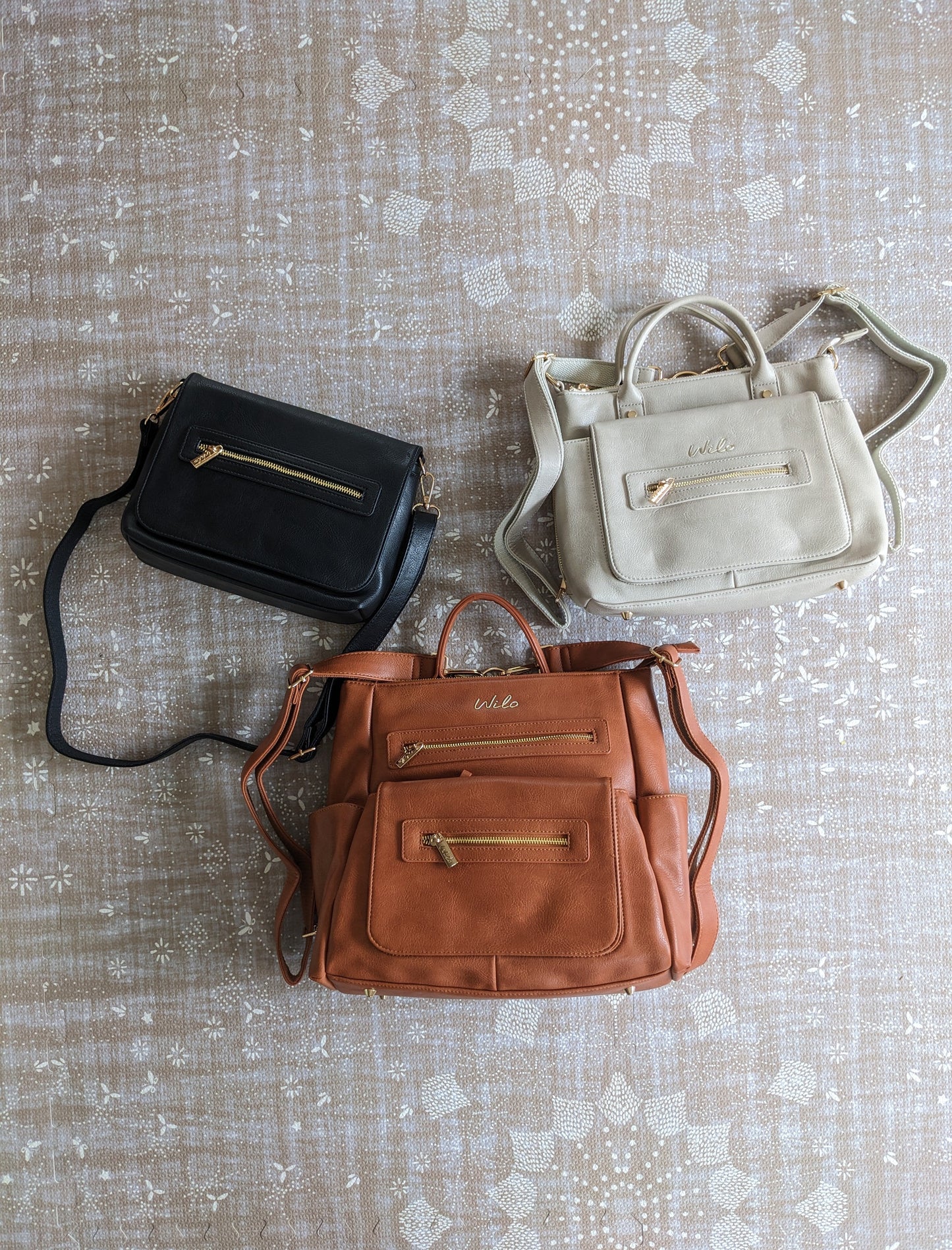 Wilo 100% Vegan Leather Crossbody Mini Diaper Bag