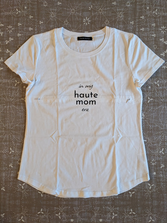 "haute mom era" Cotton Hidden Double Zipper Nursing Tee by haute bump