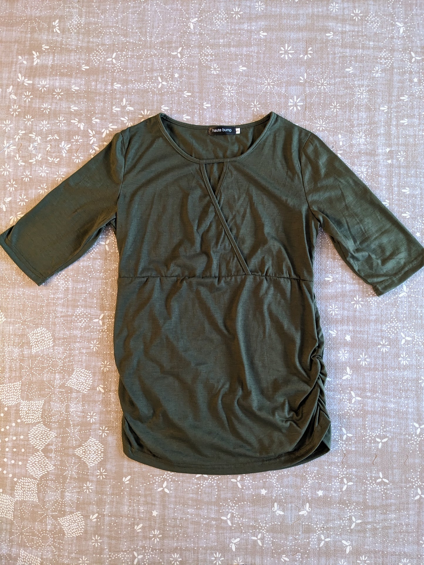 The Olive Criss Cross Maternity + Nursing Top by haute bump