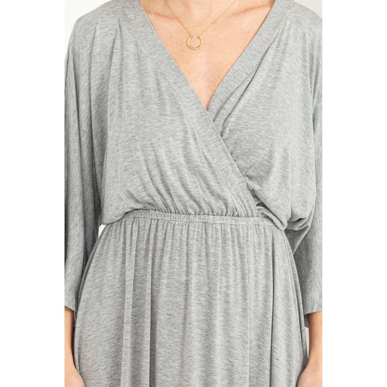 Surplice Jersey Nursing & Bump Friendly Lounge Dress, Grey