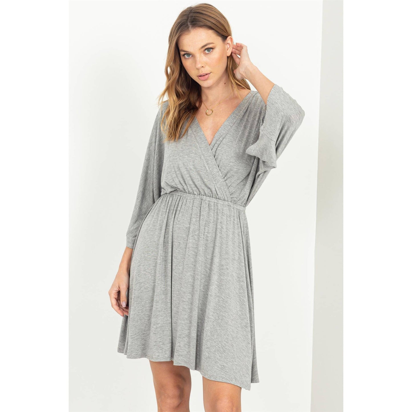 Surplice Jersey Nursing & Bump Friendly Lounge Dress, Grey