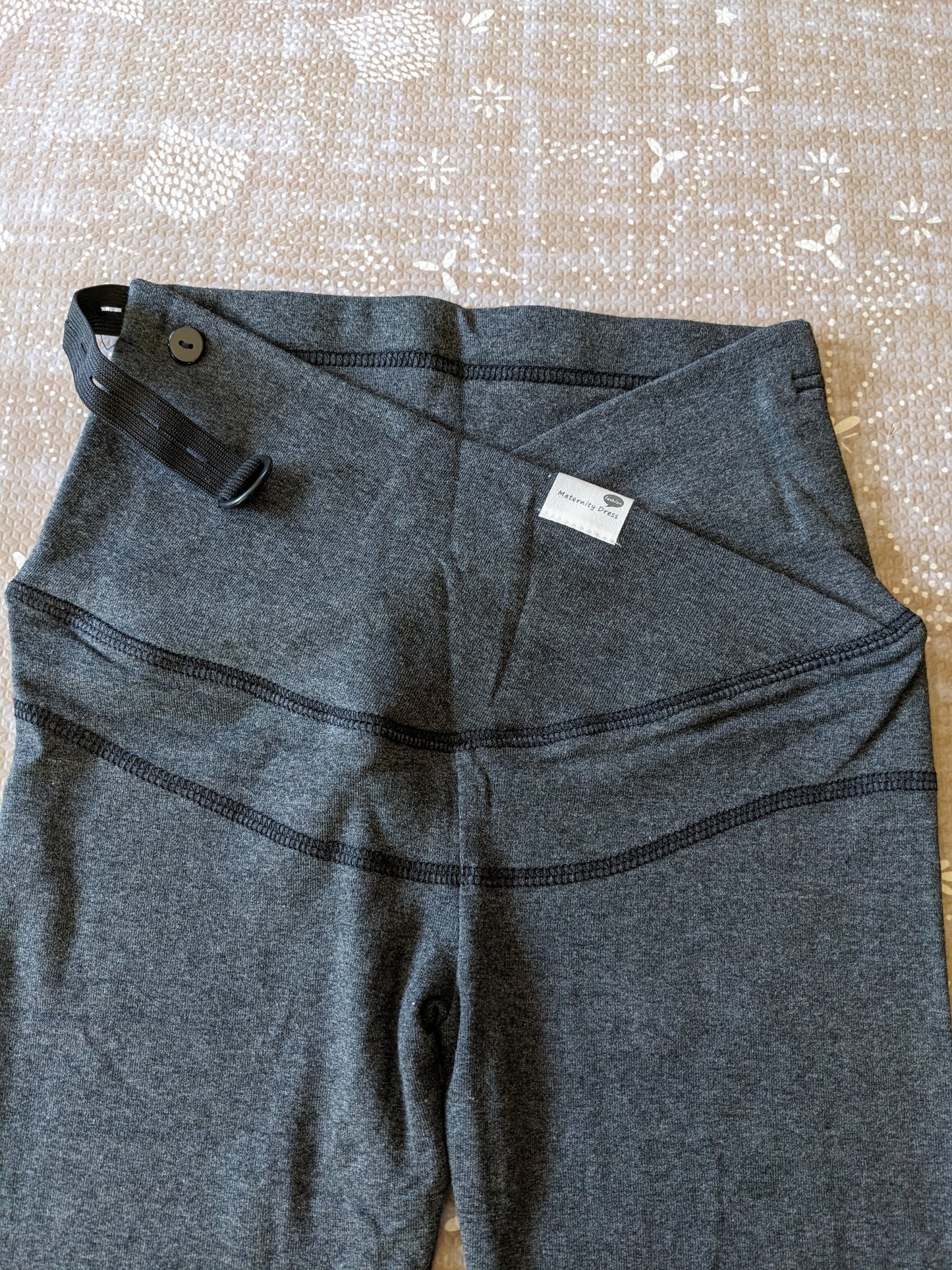 V Waist Cotton Maternity Leggings, Dk Grey