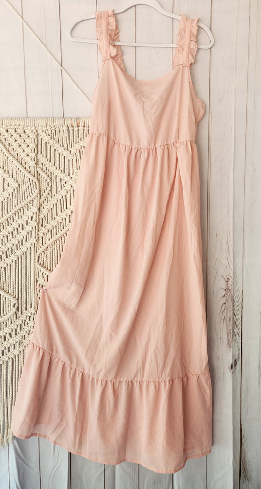 Sweet Mama Tie Back Tiered Maxi Dress, Bubblegum