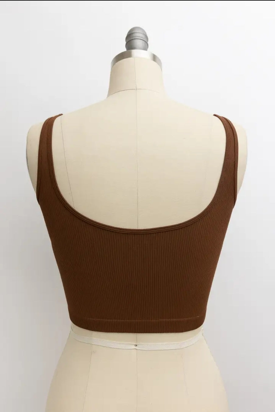 Ribbed Underline Seams Brami Top For Nursing, Brown