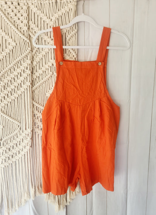 The One That's 100% Cotton Mama Overalls by haute bump, Tangerine