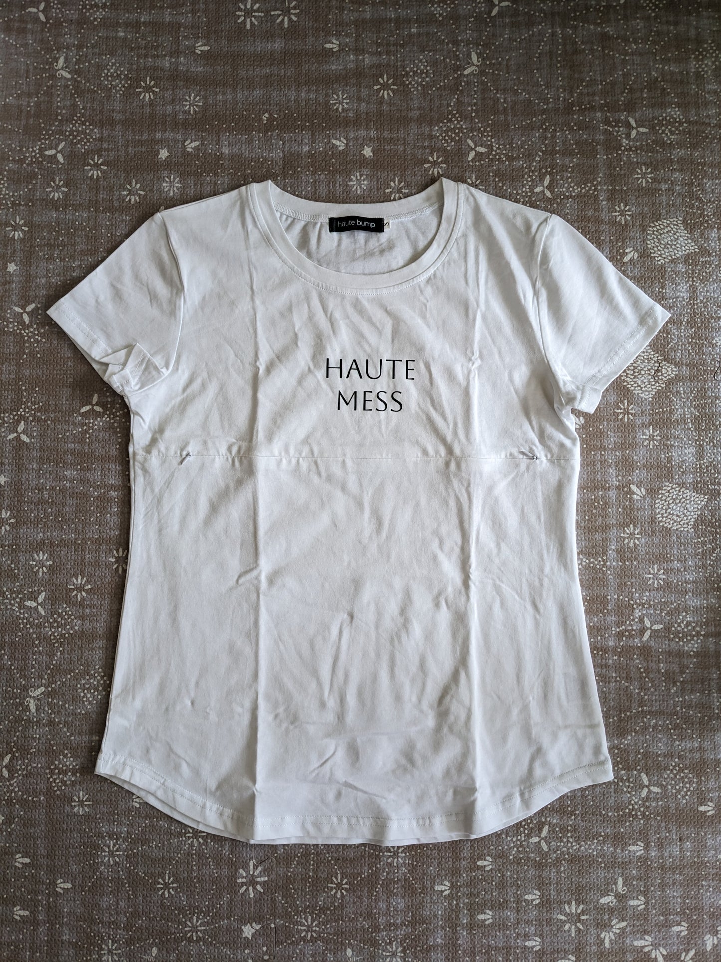 "haute mess" Cotton Hidden Double Zipper Nursing Tee by haute bump