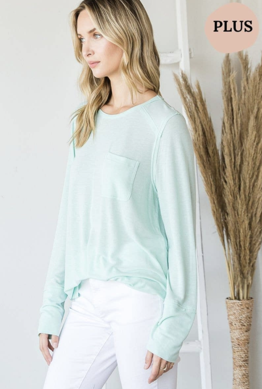 Plus-Size Heyson Soft Knit Pocketed Layering Top