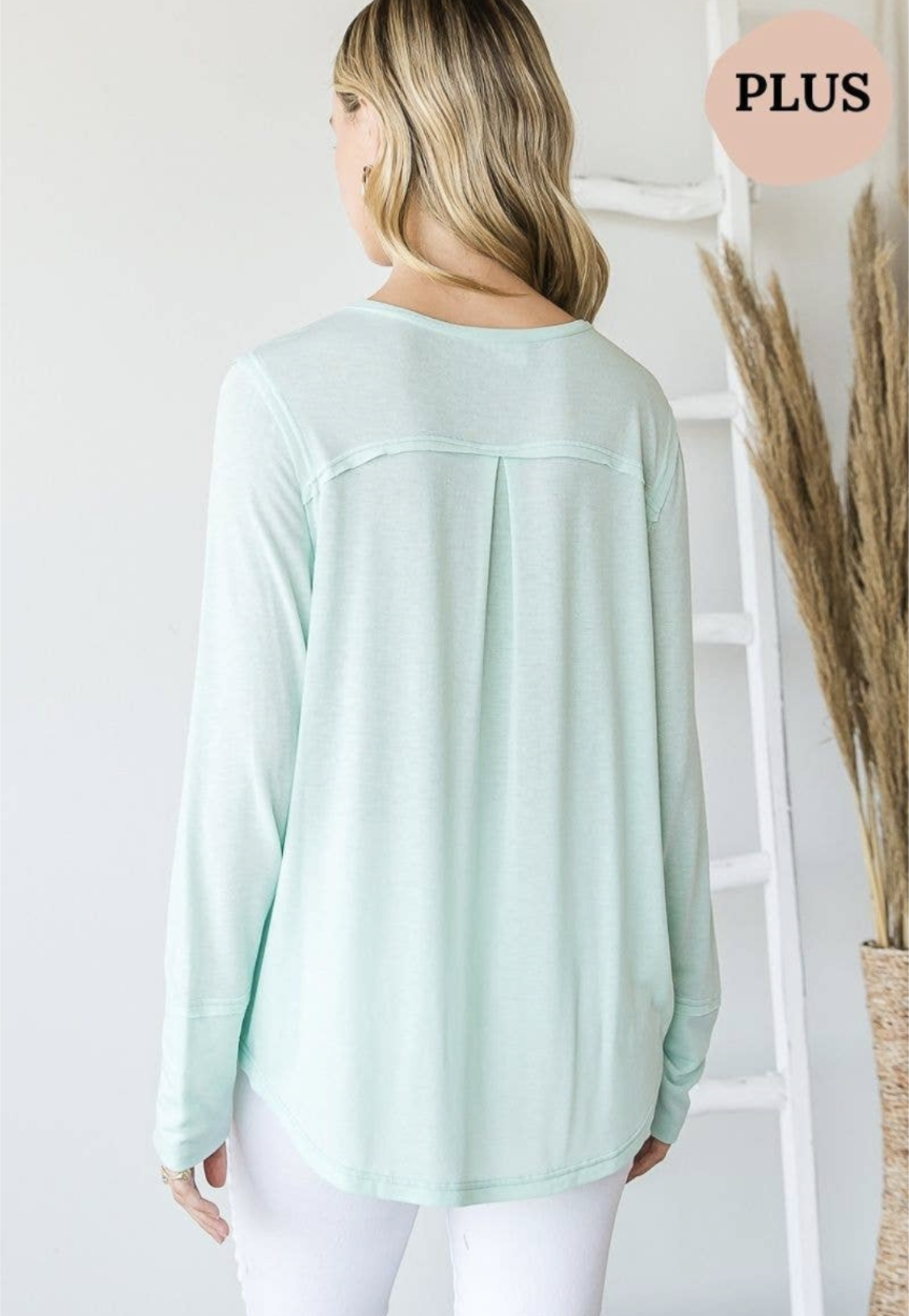 Plus-Size Heyson Soft Knit Pocketed Layering Top