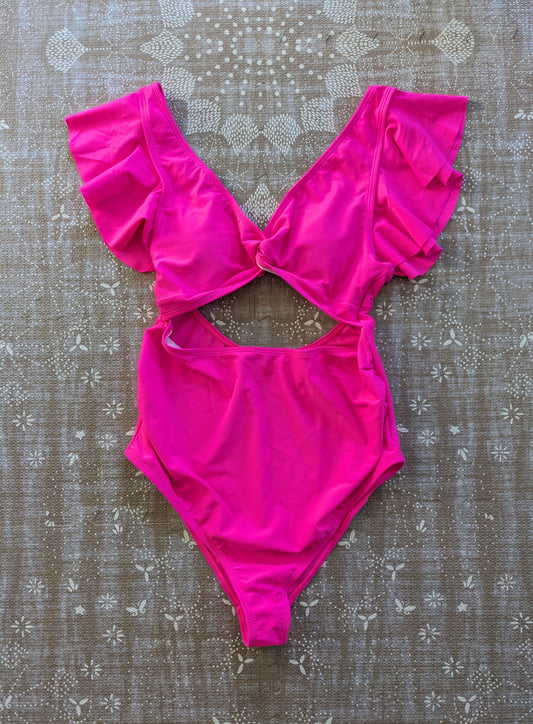 haute bump Maternity Haute Pink Peekaboo One Piece Swimsuit