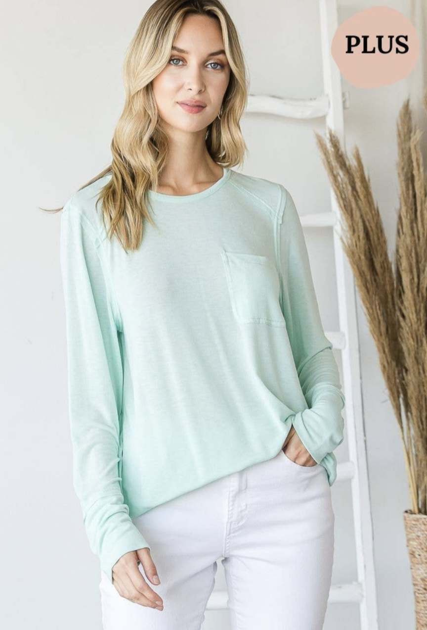 Plus-Size Heyson Soft Knit Pocketed Layering Top