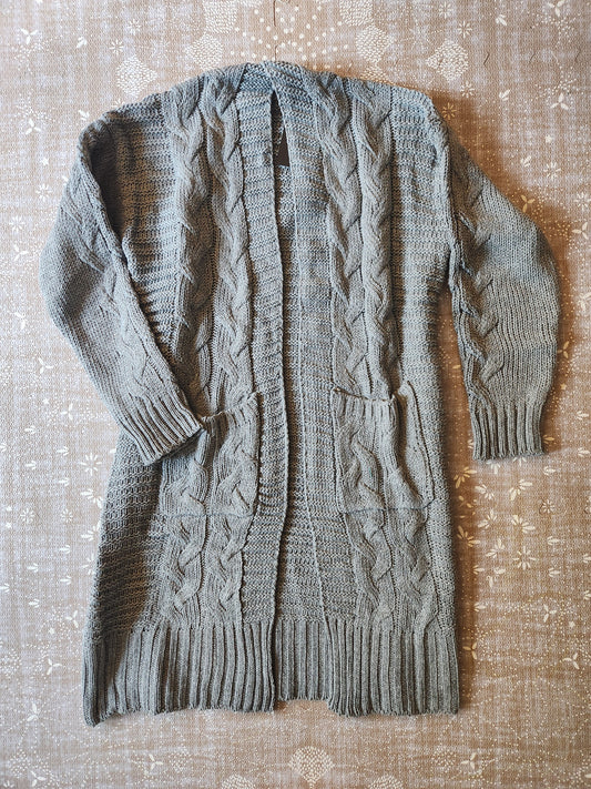 Chunky Knit Braided Cotton Mama Cardigan