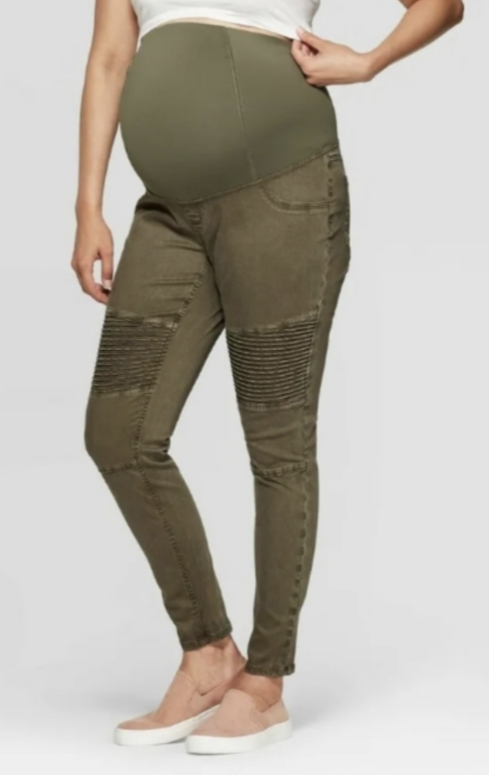 Isabel Maternity Crossover Panel Utility Jeggings