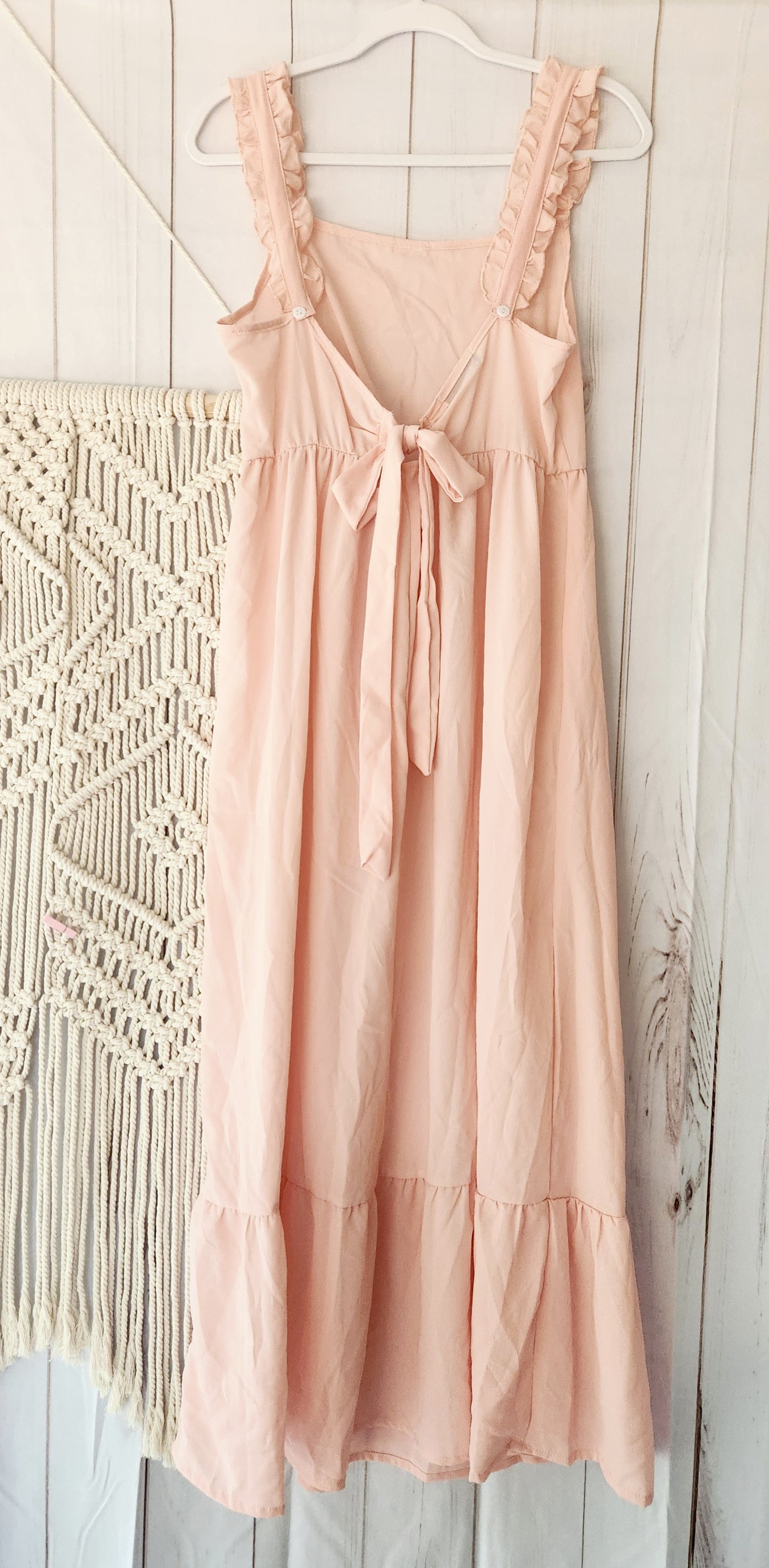 Sweet Mama Tie Back Tiered Maxi Dress, Bubblegum